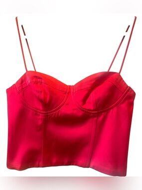 Jason Wu Adjustable Cherry Red Corset Top Size Small